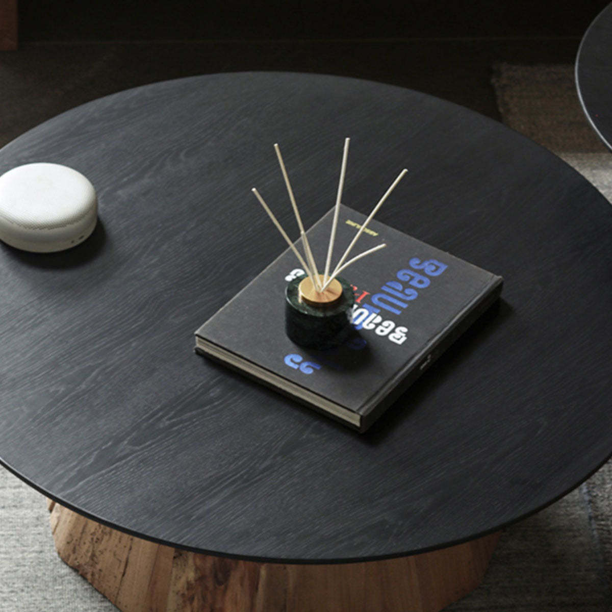 Contemporary Round Oak Veneer Coffee Table