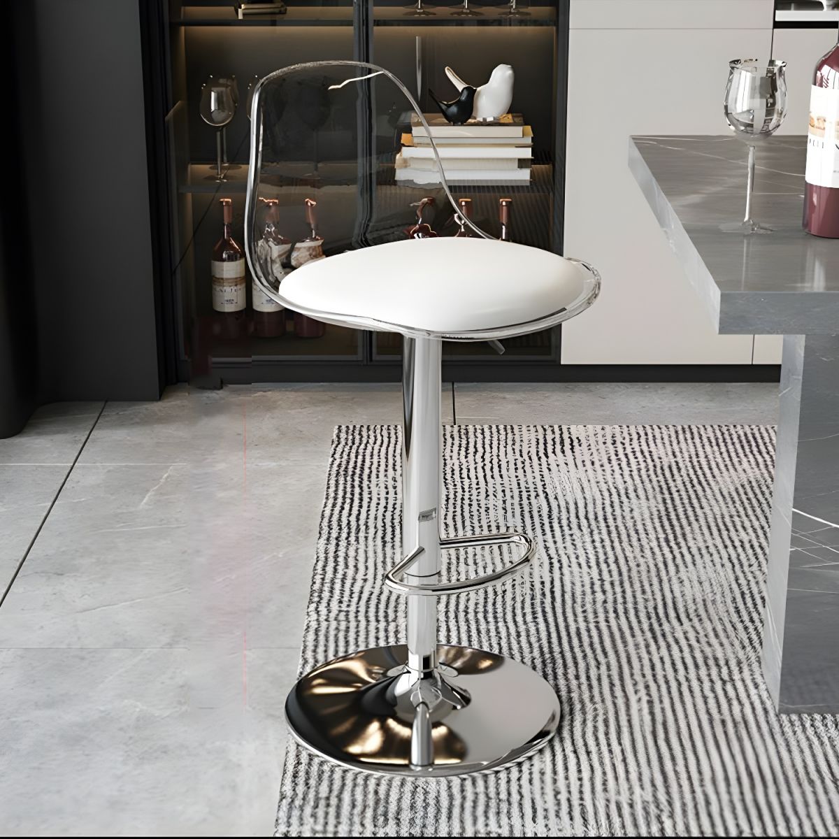 Scandinavian Curved Acrylic Swivel Bar Stool