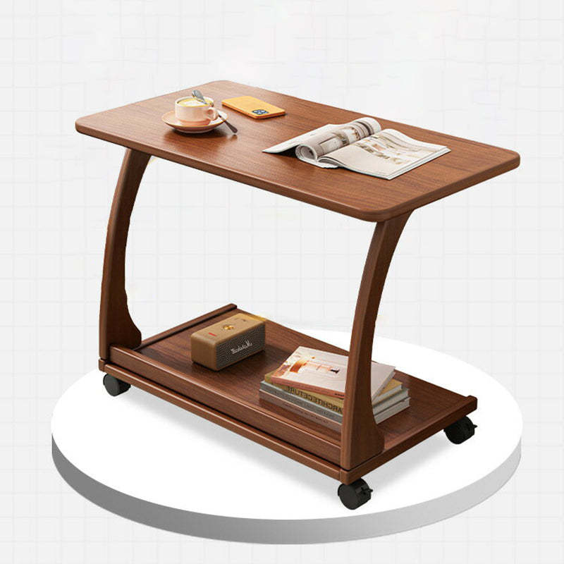 Vintage Engineered Wood Flip-Top Movable Side Table