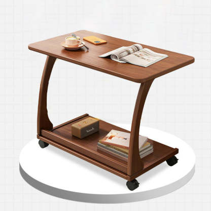 Vintage Engineered Wood Flip-Top Movable Side Table