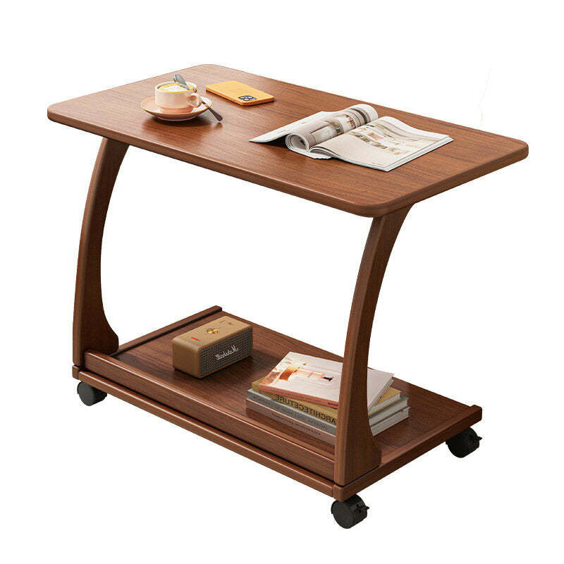 Vintage Engineered Wood Flip-Top Movable Side Table