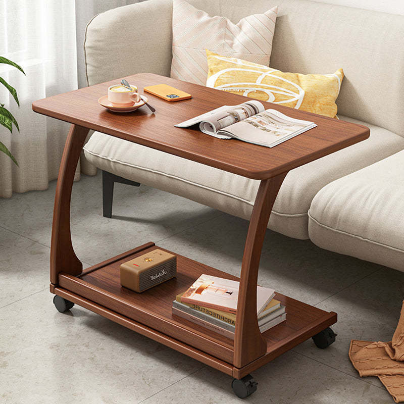 Vintage Engineered Wood Flip-Top Movable Side Table
