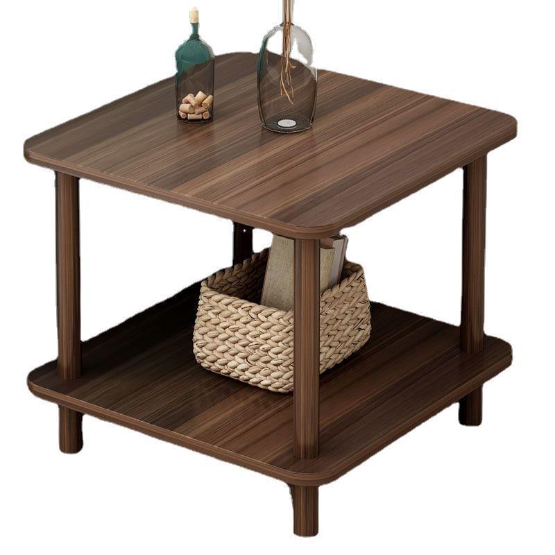 Japanese Solid Wood 2-Tier End Table