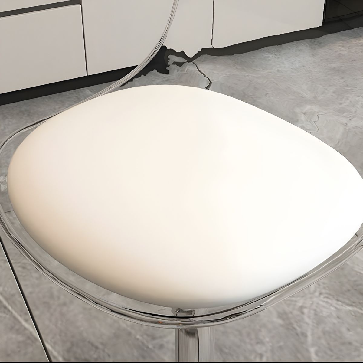 Scandinavian Curved Acrylic Swivel Bar Stool