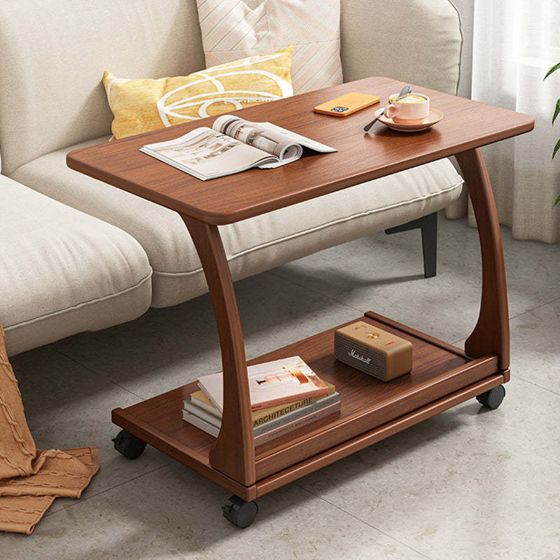 Vintage Engineered Wood Flip-Top Movable Side Table