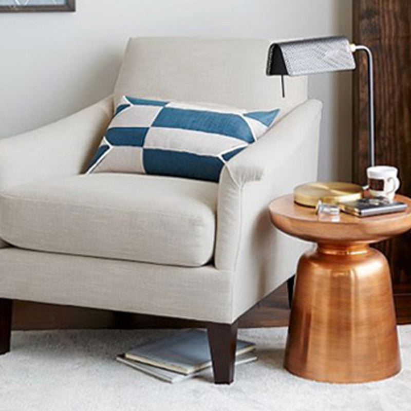 Scandinavian Round Disc Column End Table