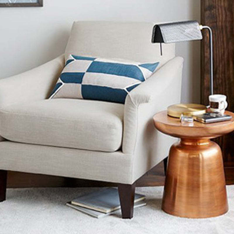 Scandinavian Round Disc Column End Table