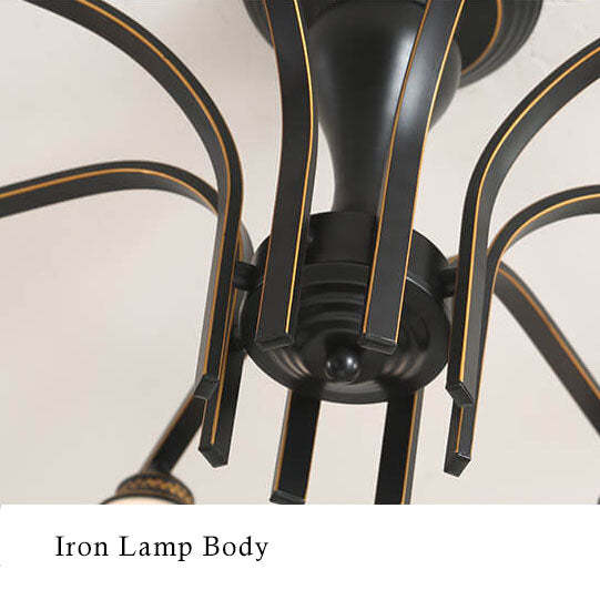 Vintage Bell Shade Semi-Flush Ceiling Light