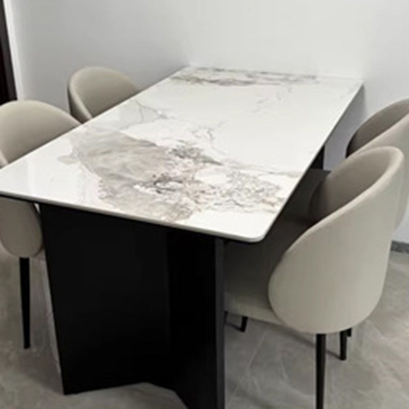 Minimalist Leather Wood Elliptical Curved Dining Chair