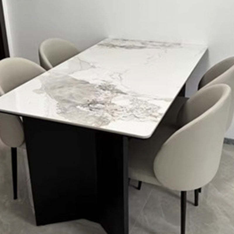 Minimalist Leather Wood Elliptical Curved Dining Chair