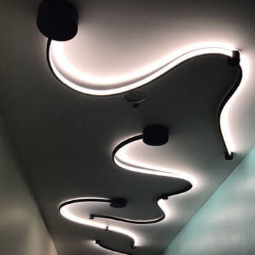 Modern Aluminum Snake Curved LED Sconce
