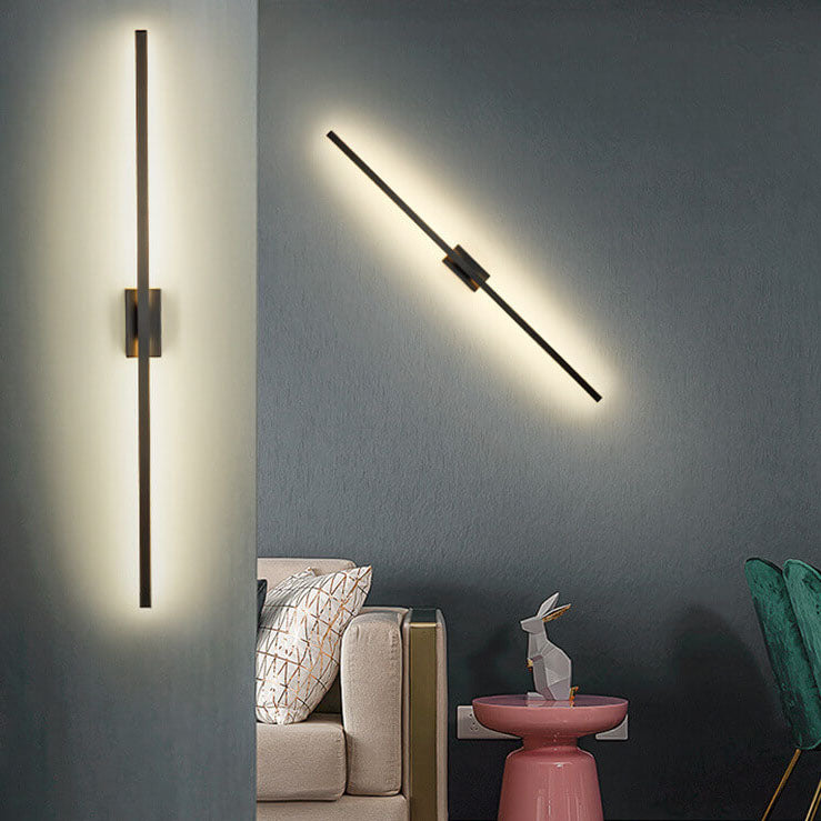 Nordic Black Linear LED Mirror Front Wall Sconce — 110V-120V For US/CA