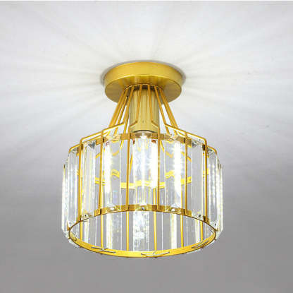 Modern Crystal Dome Semi-Flush Ceiling Light