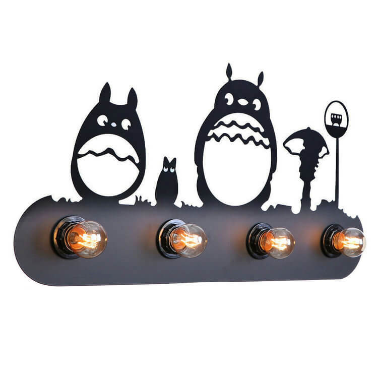 Wrought Iron 4-Light Wall Sconce