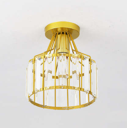 Modern Crystal Dome Semi-Flush Ceiling Light