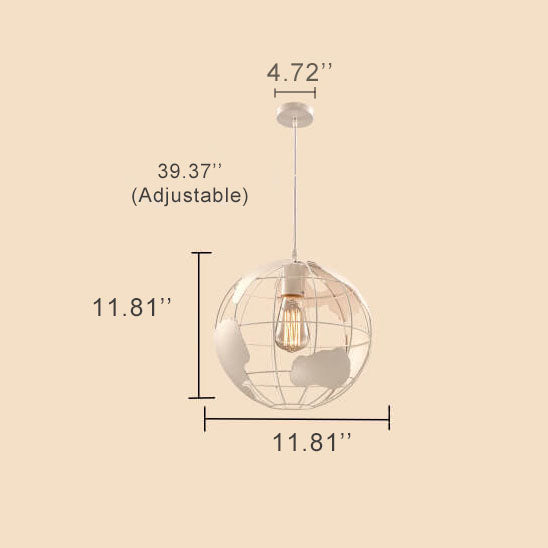 Earth Metal Shade Globe Pendant Light