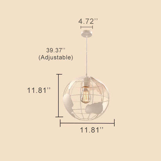 Earth Metal Shade Globe Pendant Light
