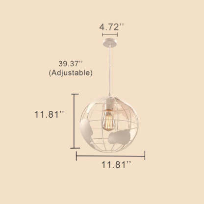 Earth Metal Shade Globe Pendant Light