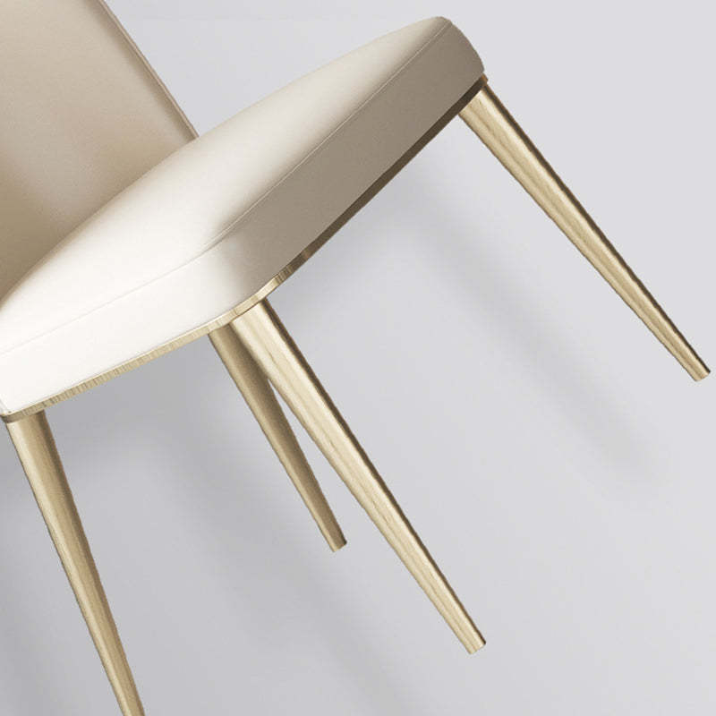Nordic Curved Leather Tapered Leg Dining Chair