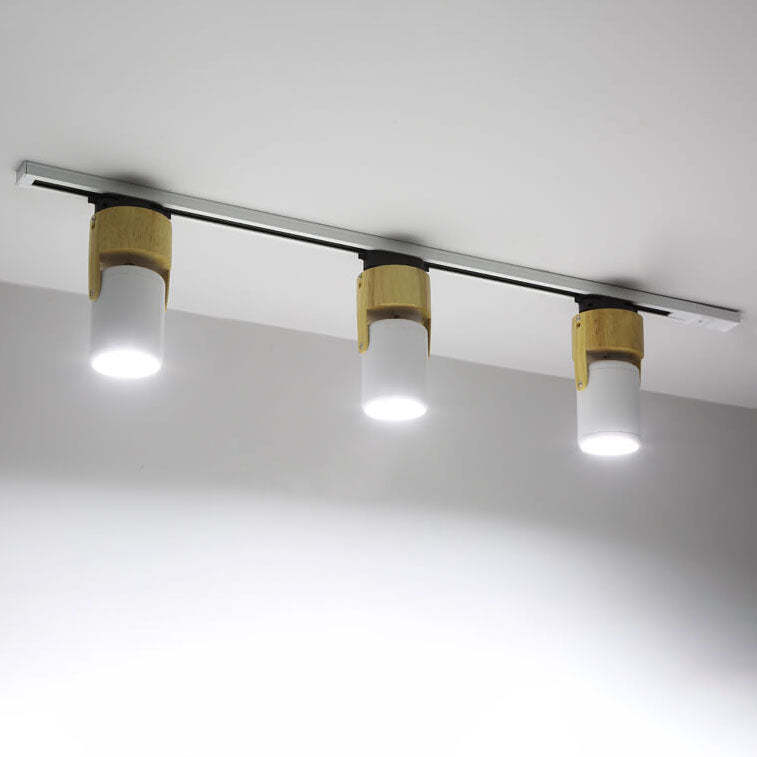 Minimalist Wooden Spotlight Track LED Flush Ceiling Light