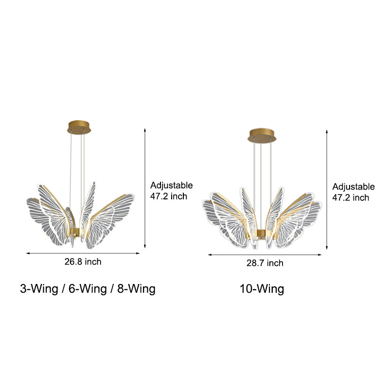Butterflies LED Dimmable with Remote Control Modern Chandelier Hanging Lamp-Lighom