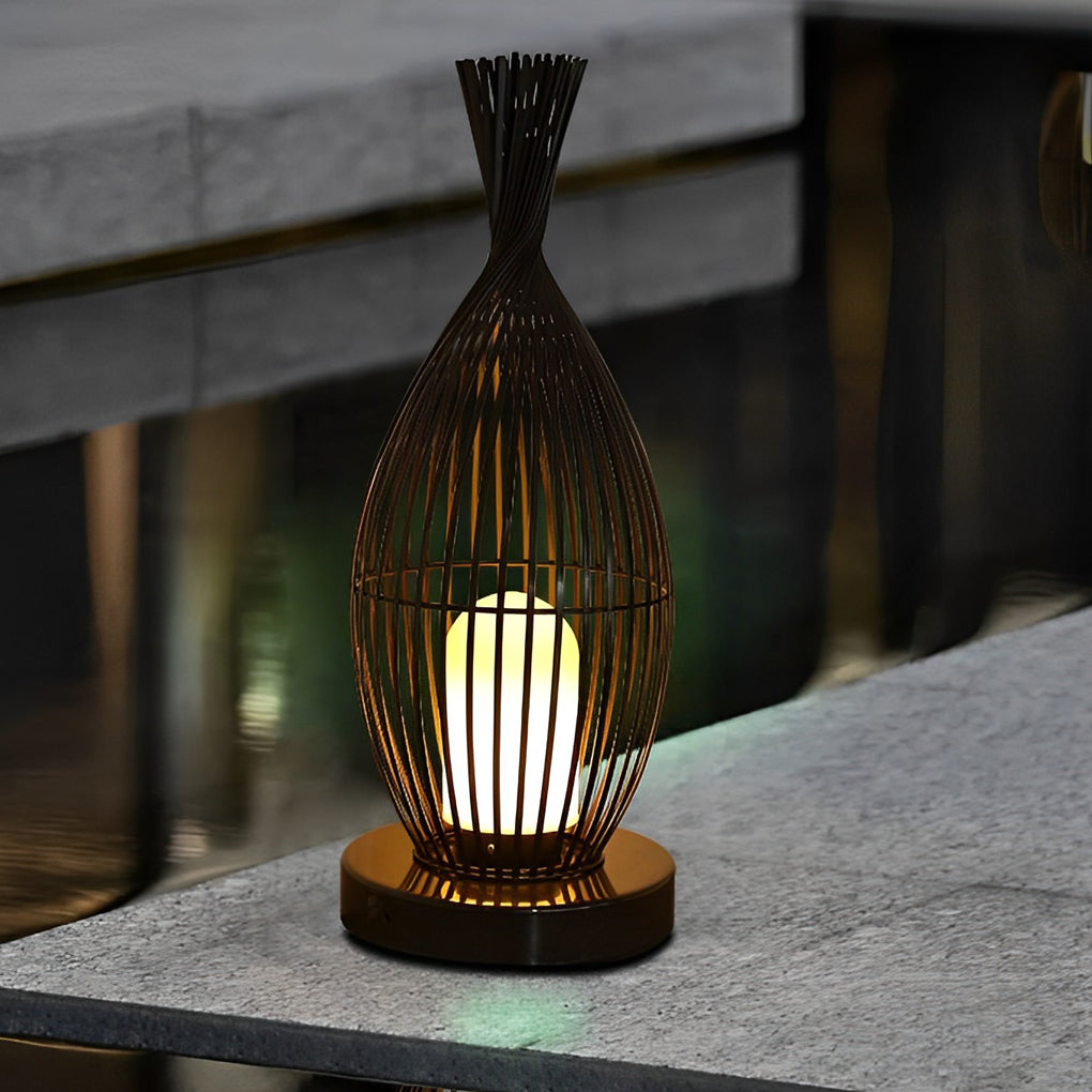 Industrial Courtyard Waterproof Caged LED Floor Lamp-Lighom