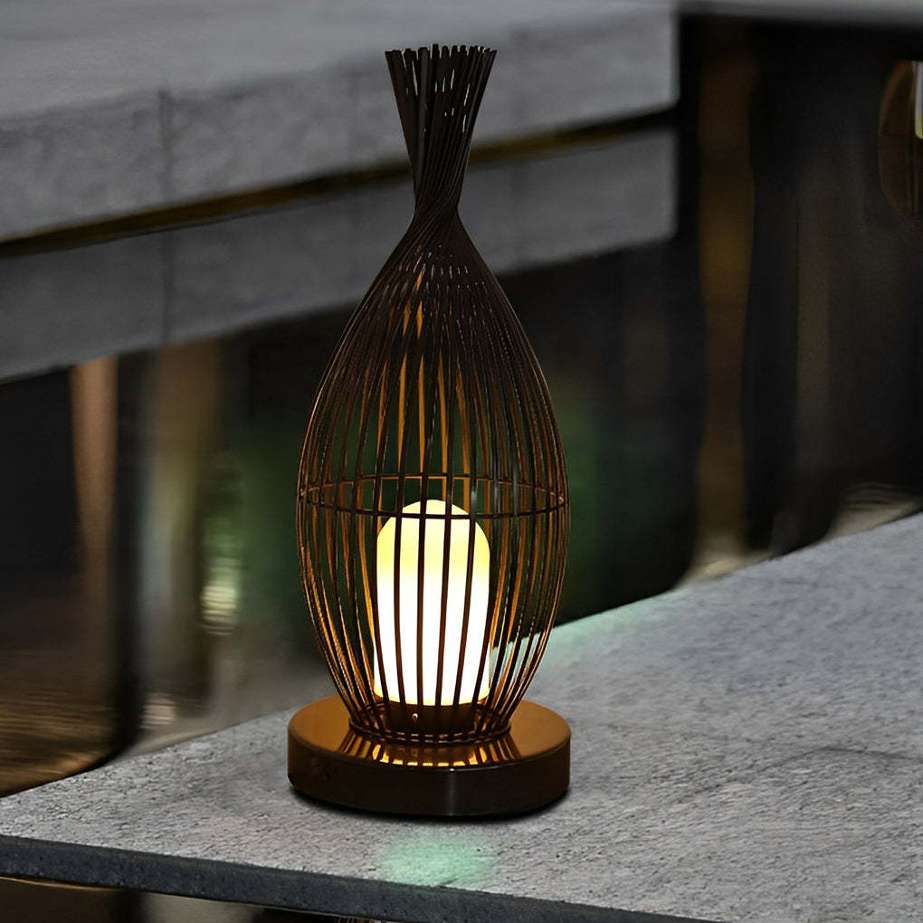 Industrial Courtyard Waterproof Caged LED Floor Lamp-Lighom