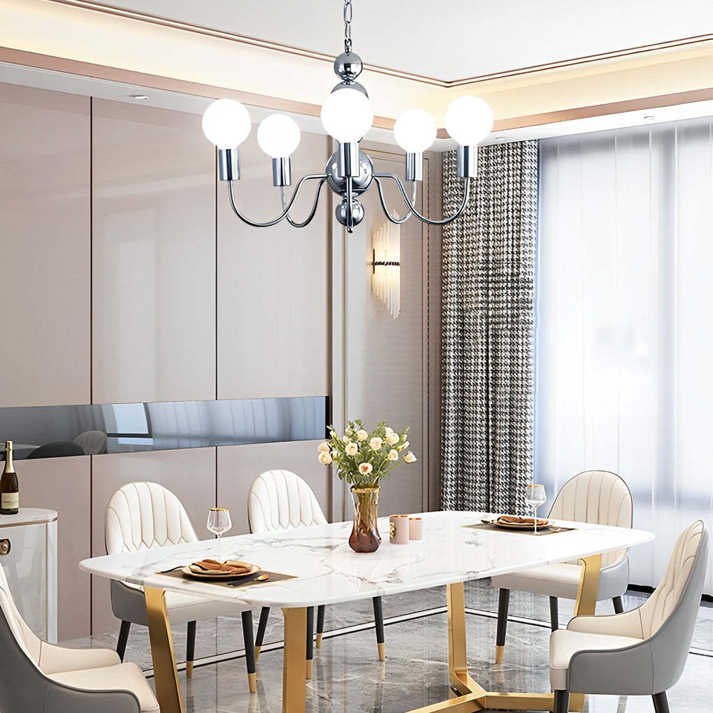Iron Glass Ball Minimalist French Chandelier