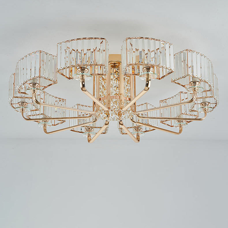 Modern Crystal 6/8/10/12-Light Flush Mount