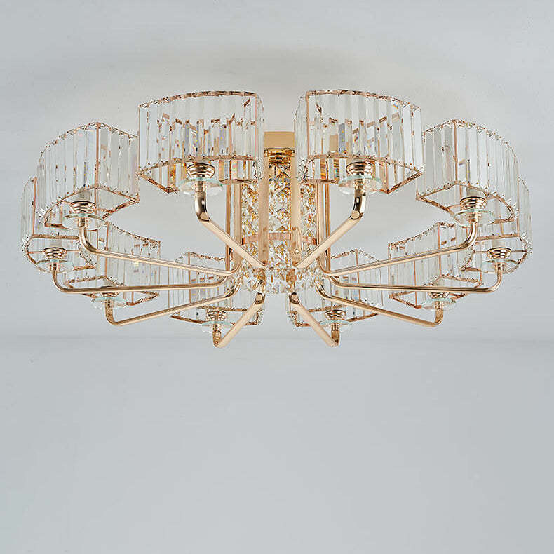 Modern Crystal 6/8/10/12-Light Flush Mount