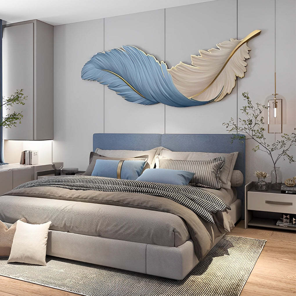 Feather USB Remote LED Modern Wall Light — Orange / Horizontal