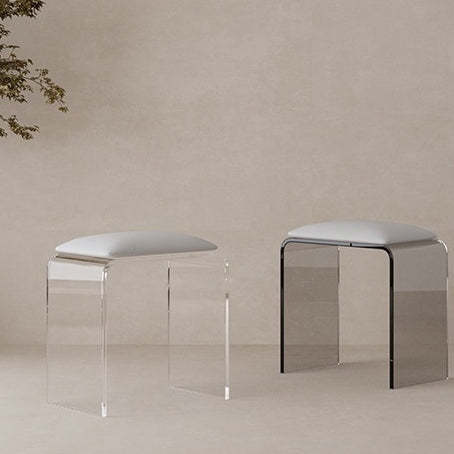 Minimalist Acrylic Leather Vanity Stool