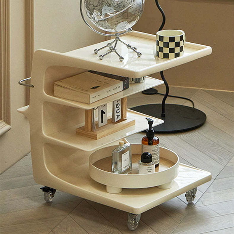 Minimalist Acrylic 4-Tier Wheeled End Table