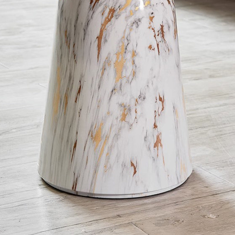 Minimalist Cylinder Rock Slab Metal Coffee Table