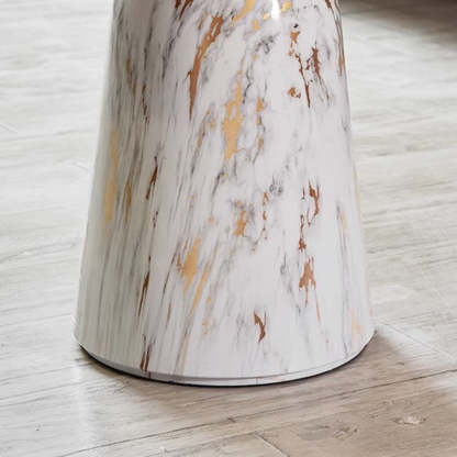 Minimalist Cylinder Rock Slab Metal Coffee Table