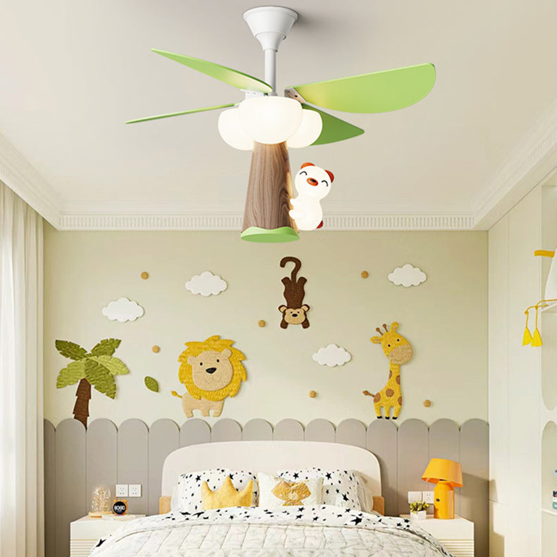 Contemporary Iron Tree Mount Ceiling Fan Light