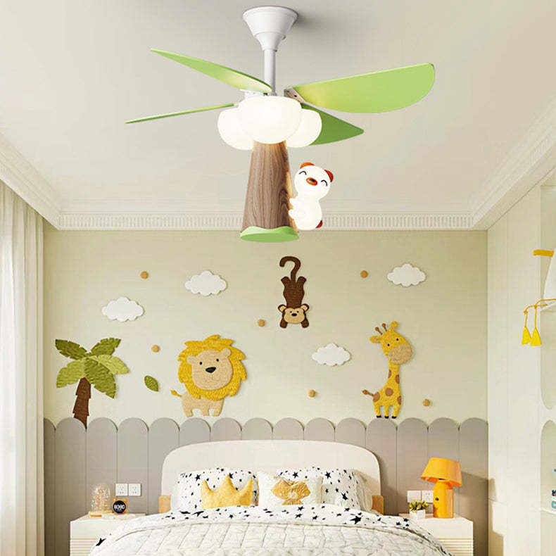 Contemporary Iron Tree Mount Ceiling Fan Light