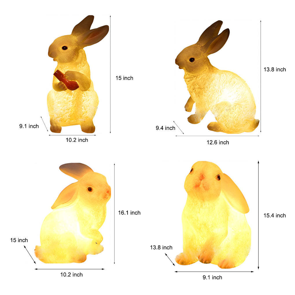 Resin and Fiberglass Rabbit Garden Lights Modern Waterproof Outdoor Lighting-Lighom