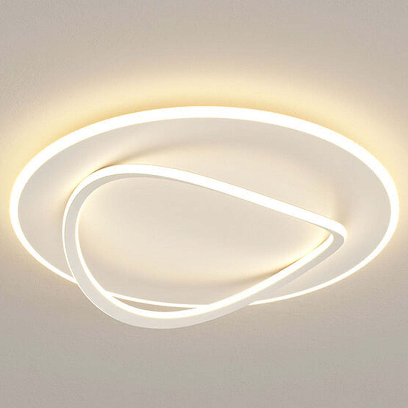 Nordic Minimalist Round Oval LED Flush Mount Light