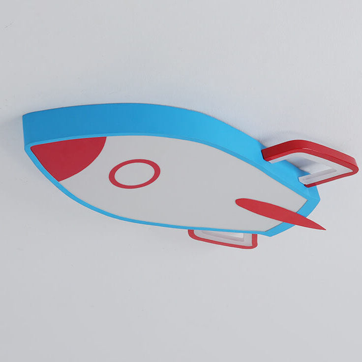 Cartoon Rocket Aluminum LED Flush Mount Light