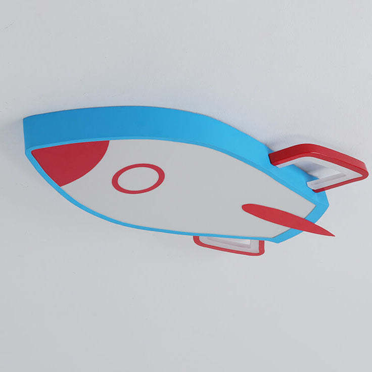 Cartoon Rocket Aluminum LED Flush Mount Light