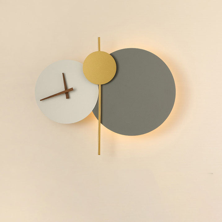 Minimalist Iron Acrylic LED Clock Sconce