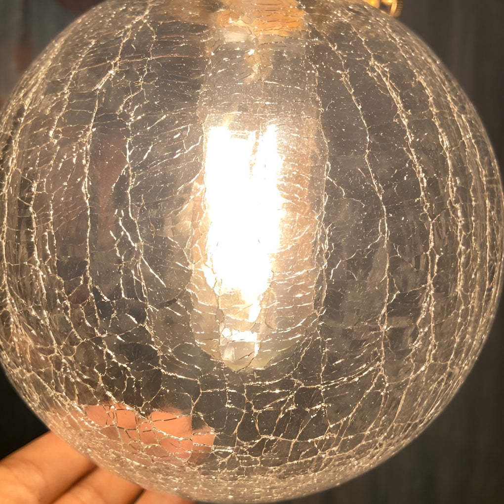 Spherical Cracked Glass LED Nordic Island Pendant Light