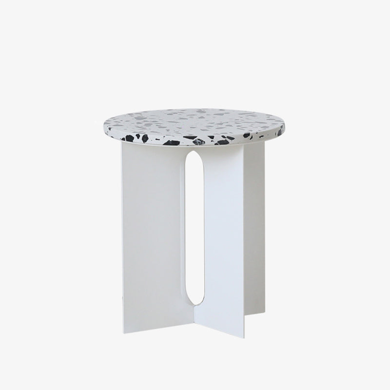Modern Round Terrazzo Steel Coffee Table