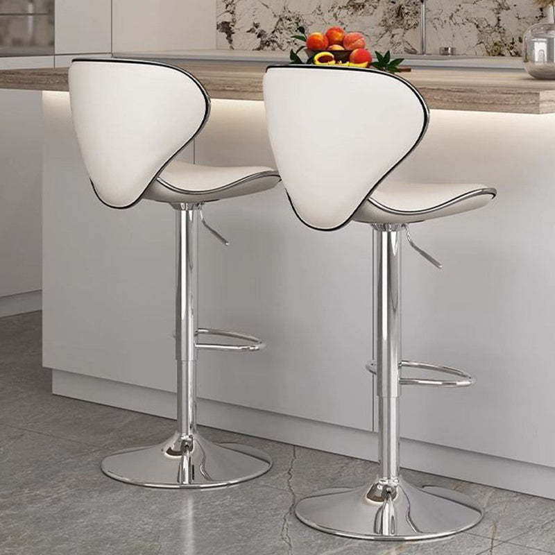 Minimalist Napa Leather Metal Bar Stool — Black