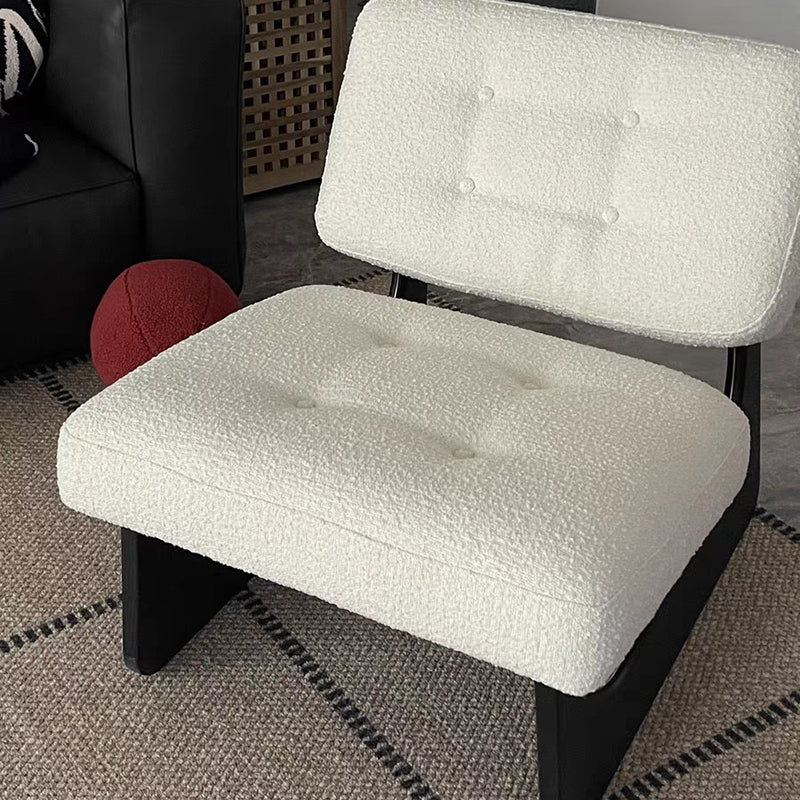 Nordic Upholstered Fabric Leather Wood Accent Chair