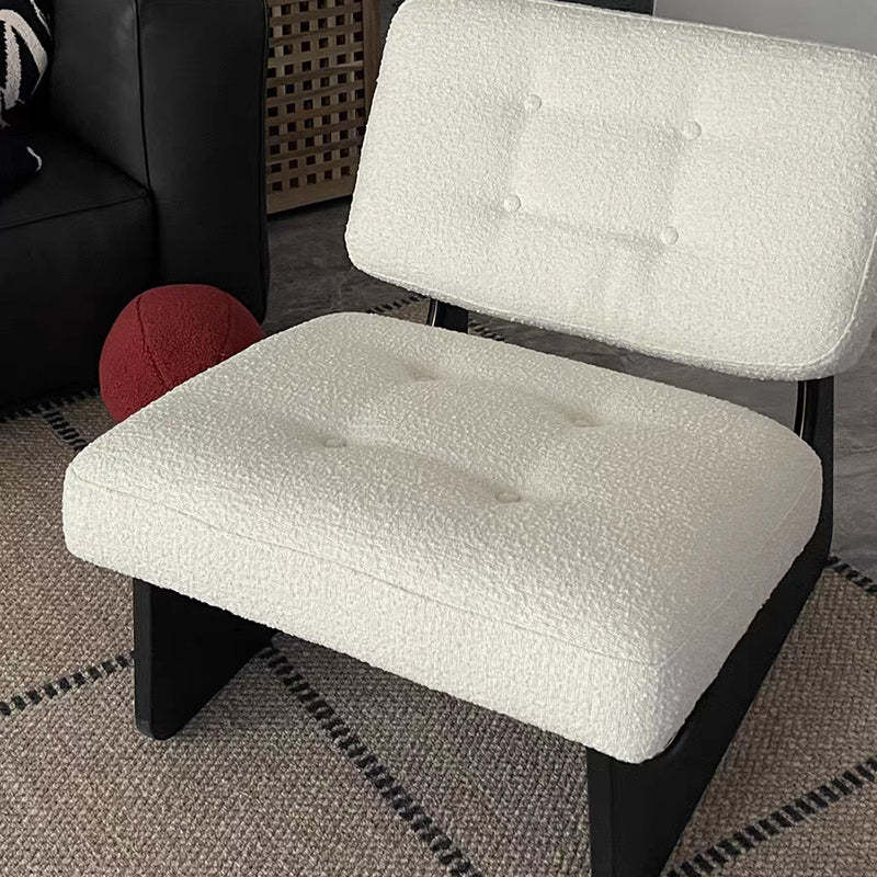 Nordic Upholstered Fabric Leather Wood Accent Chair