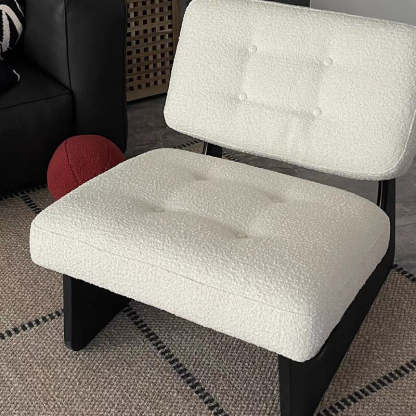 Nordic Upholstered Fabric Leather Wood Accent Chair