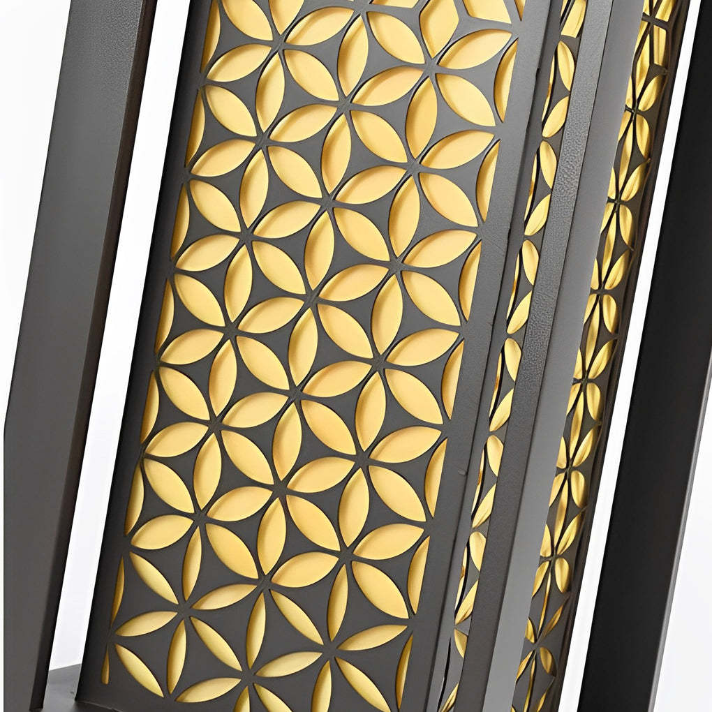 Flower Pattern Black Modern LED Lawn Path Light