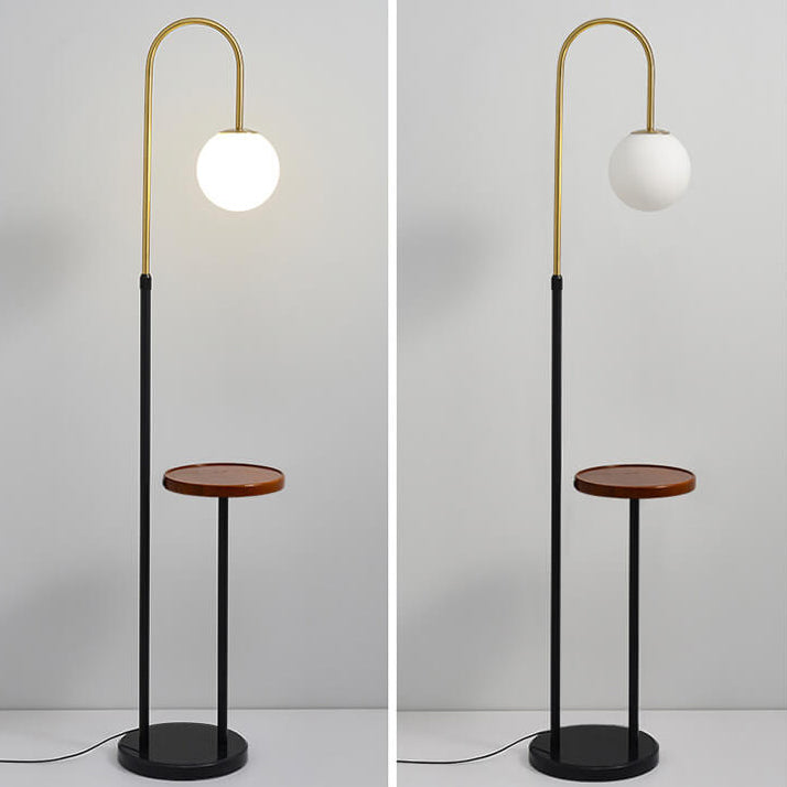 Industrial Iron Shelf Floor Lamp